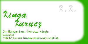 kinga kurucz business card